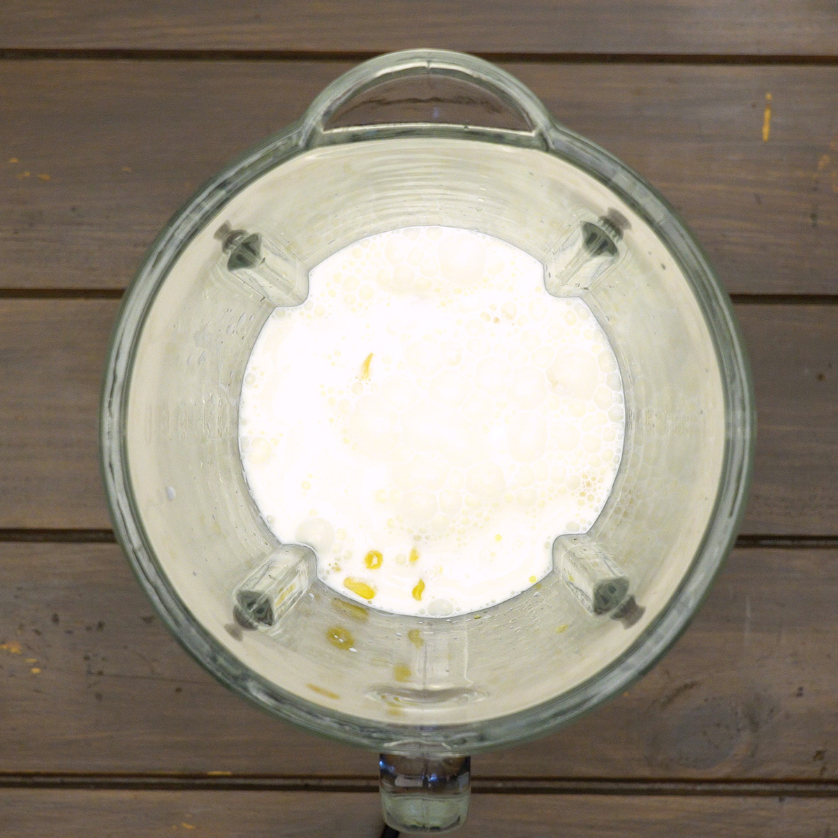 Creamy corn sauce being blended for pasta.