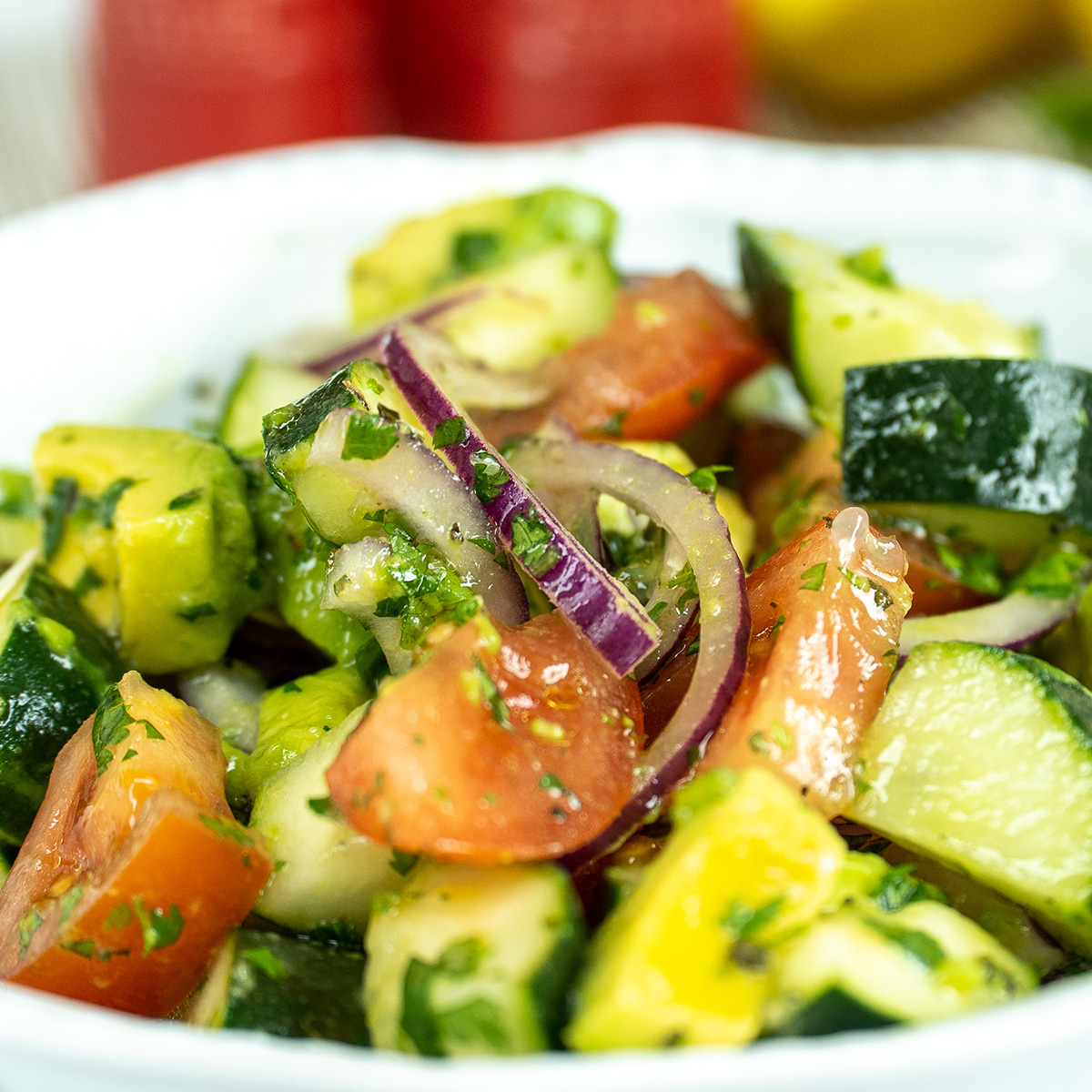 Finished avocado lemon salad.